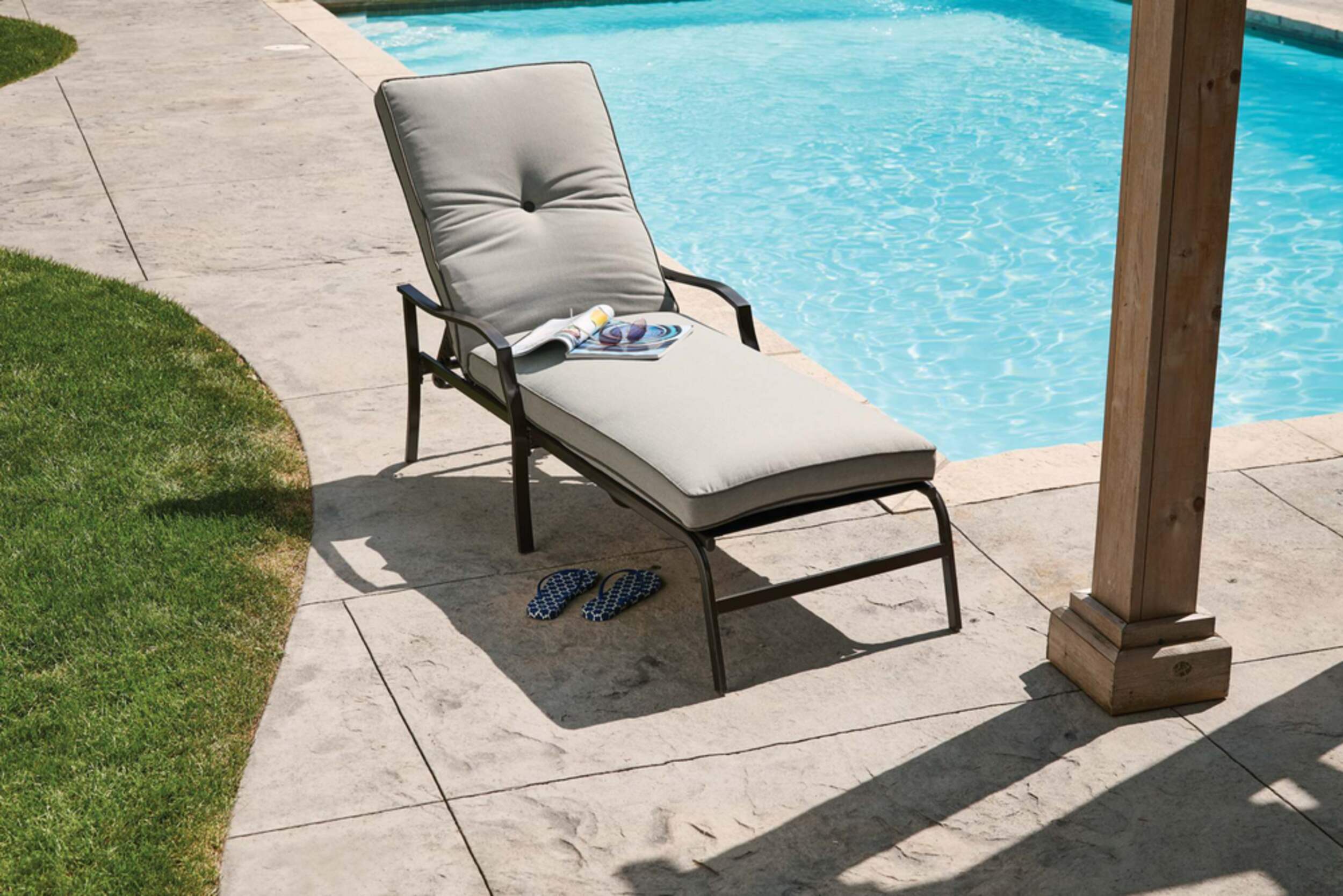 For Living Bluebay Cushioned Outdoor/Patio Chaise Lounger Canadian Tire