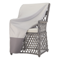 TRIPEL Outdoor/Patio Highback Chair Cover, Water Resistant, UV Protected, Grey, 27x30-in Front_Angled_Left