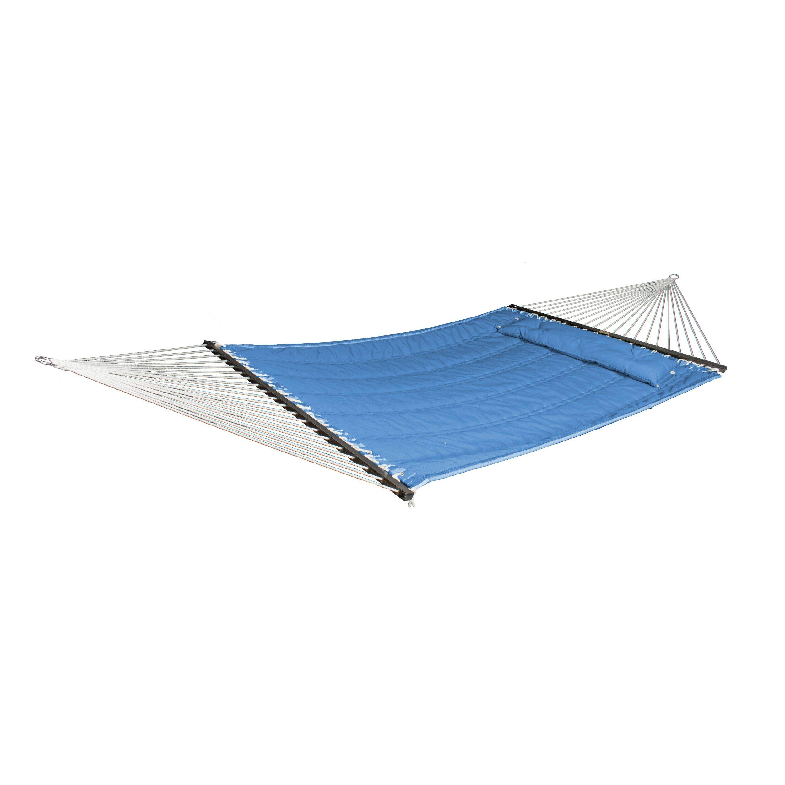 Bliss Hammocks Double Hammock with Pillow for Patio/Backyard, 55-in Front_Three_Fourths_Angled_Right