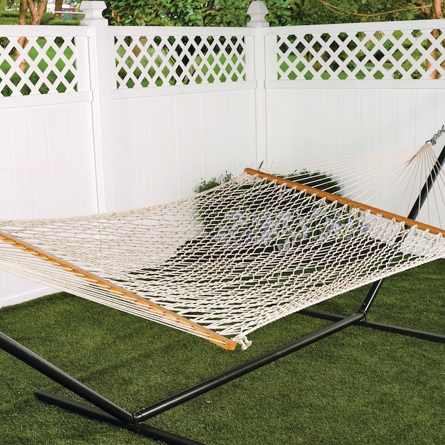 Bliss Hammocks Cotton Rope Hammock w/ Spreader Bar, for Patio/Backyard