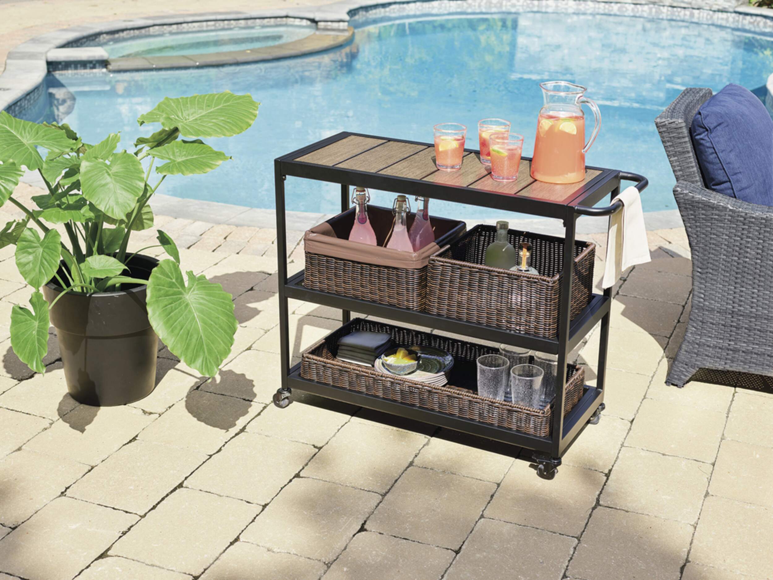 CANVAS Grappa Bar Cart Front_Angled_Left