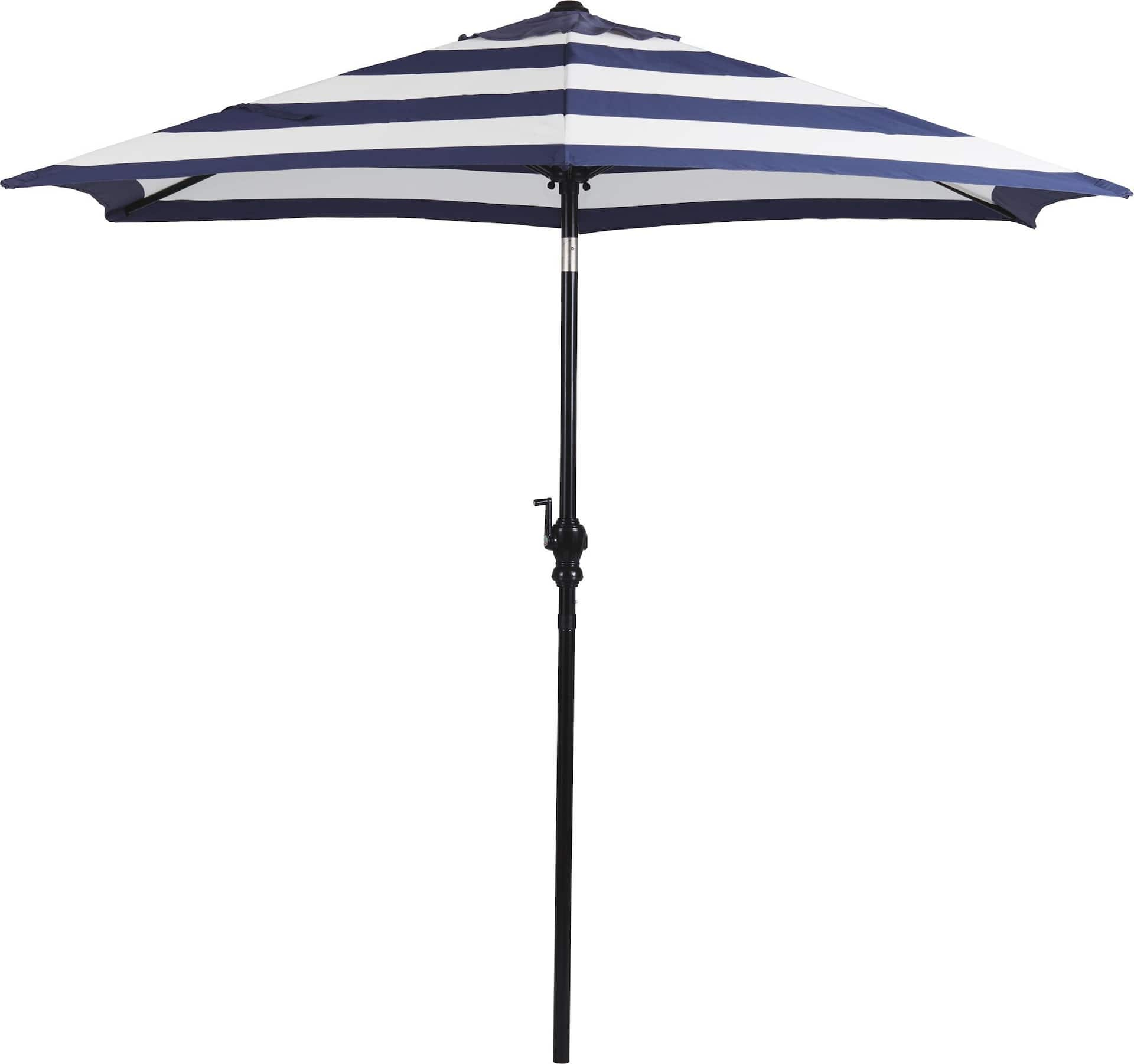 CANVAS Market Patio Umbrella, Cabana Navy Blue Stripe, 9-ft