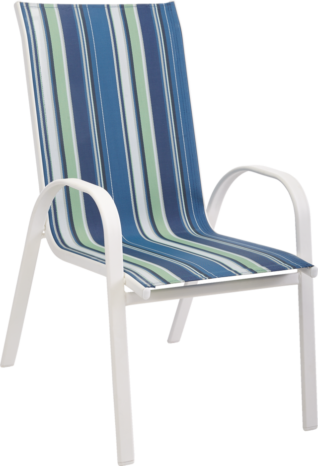 For Living Stacking Sling Chair, Blue Stripe Canadian Tire