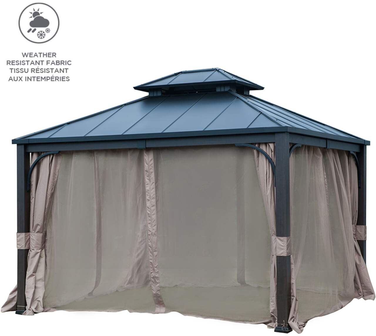 CANVAS Fabric Outdoor Patio Gazebo Walls Netting for Dashley Gazebo Brown 134x112x87 in Canadian Tire
