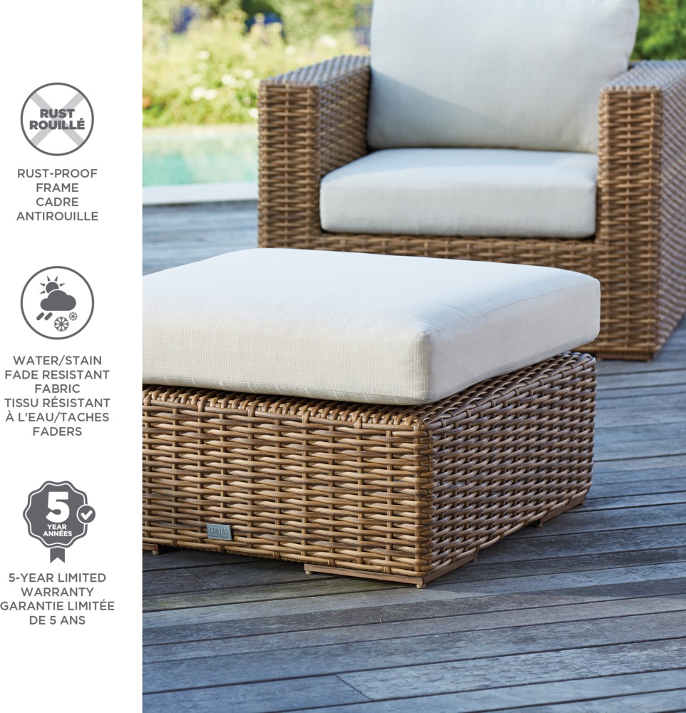 CANVAS Tofino Collection Square Outdoor/Patio Sectional Ottoman, 28x28x10in Canadian Tire