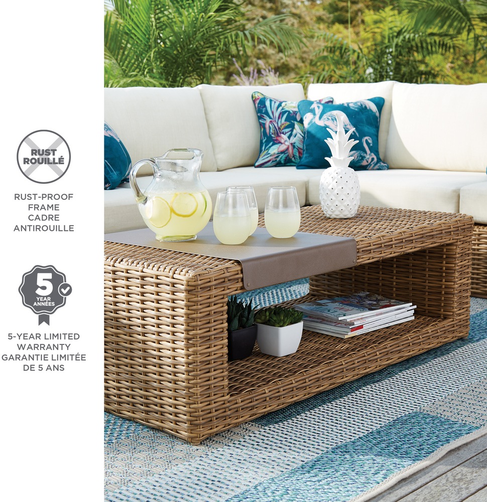 CANVAS Tofino Collection Rectangle Outdoor/Patio Sectional Coffee Table