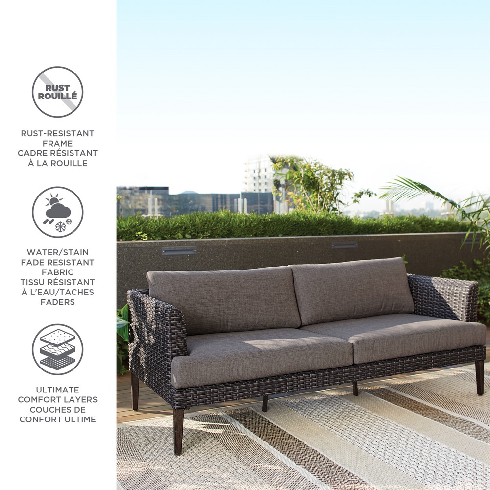 CANVAS Jensen Collection Outdoor/Patio Sectional Couch w/UVResistant