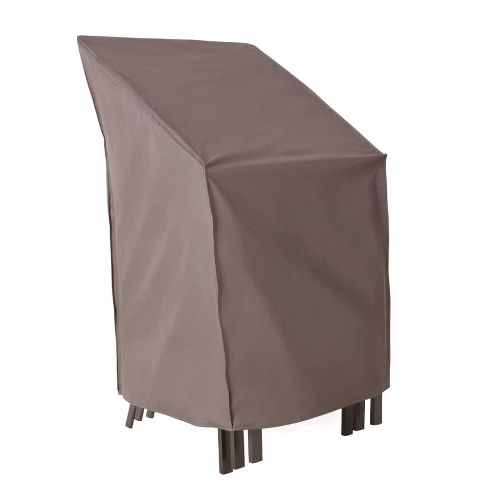 TRIPEL Outdoor/Patio Stacking Chair Cover, Water Resistant, UV Protected, Grey, 27x28x31in