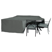 TRIPEL Outdoor/Patio Dining Table Cover, Water Resistant, UV Protected, Grey, 100x80x30-in Front_Elevated