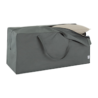 TRIPEL Outdoor/Patio Cushion Storage Bag, Water Resistant, UV Protected, Grey, 18x48x22-in Front_Angled_Right