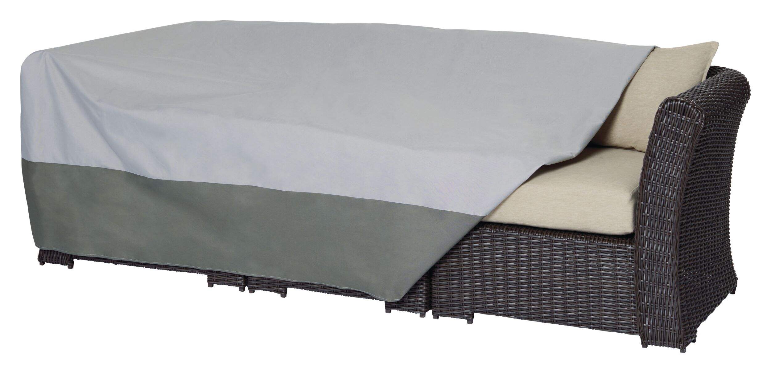 Housse de canapé d'extérieur/de terrasse TRIPEL, protection UV, gris, 90 x 34 x 35 po Front_Angled_Left