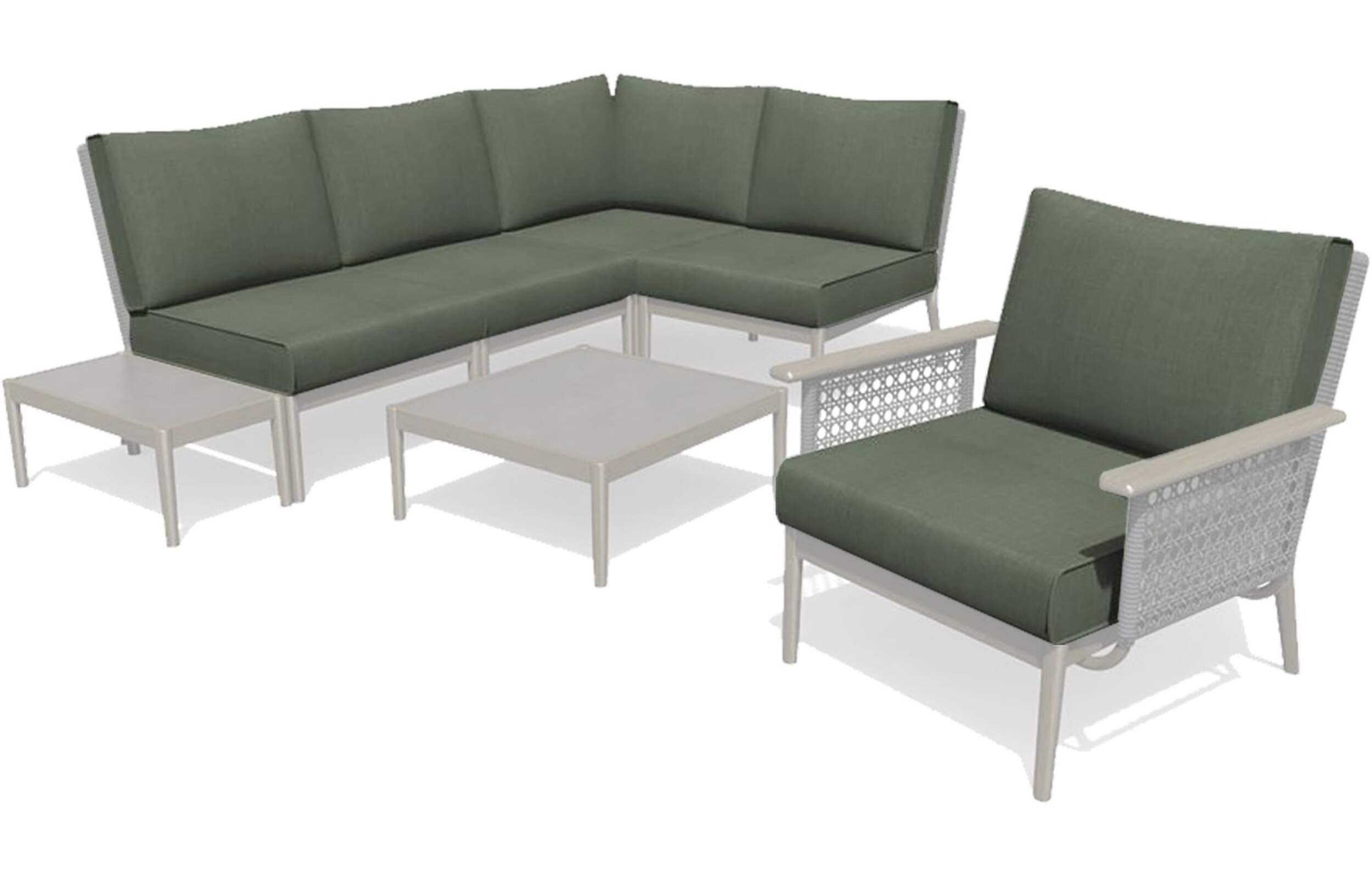 CANVAS Baffin Outdoor/Patio Cushion Slipcover Set, UV-Resistant, Sage Green Front_Angled_Left