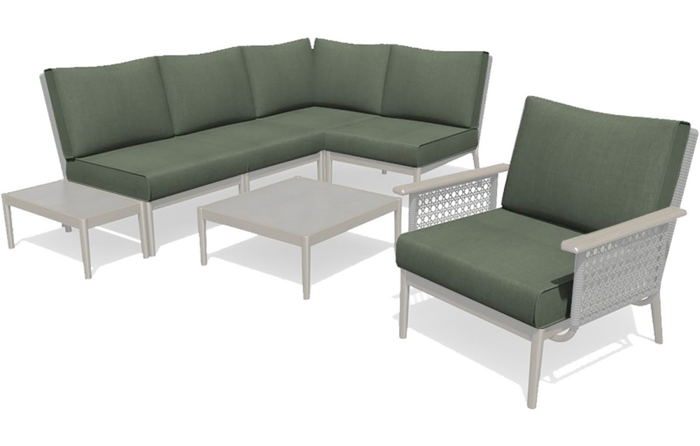 CANVAS Baffin Outdoor/Patio Cushion Slipcover Set, UVResistant, Sage