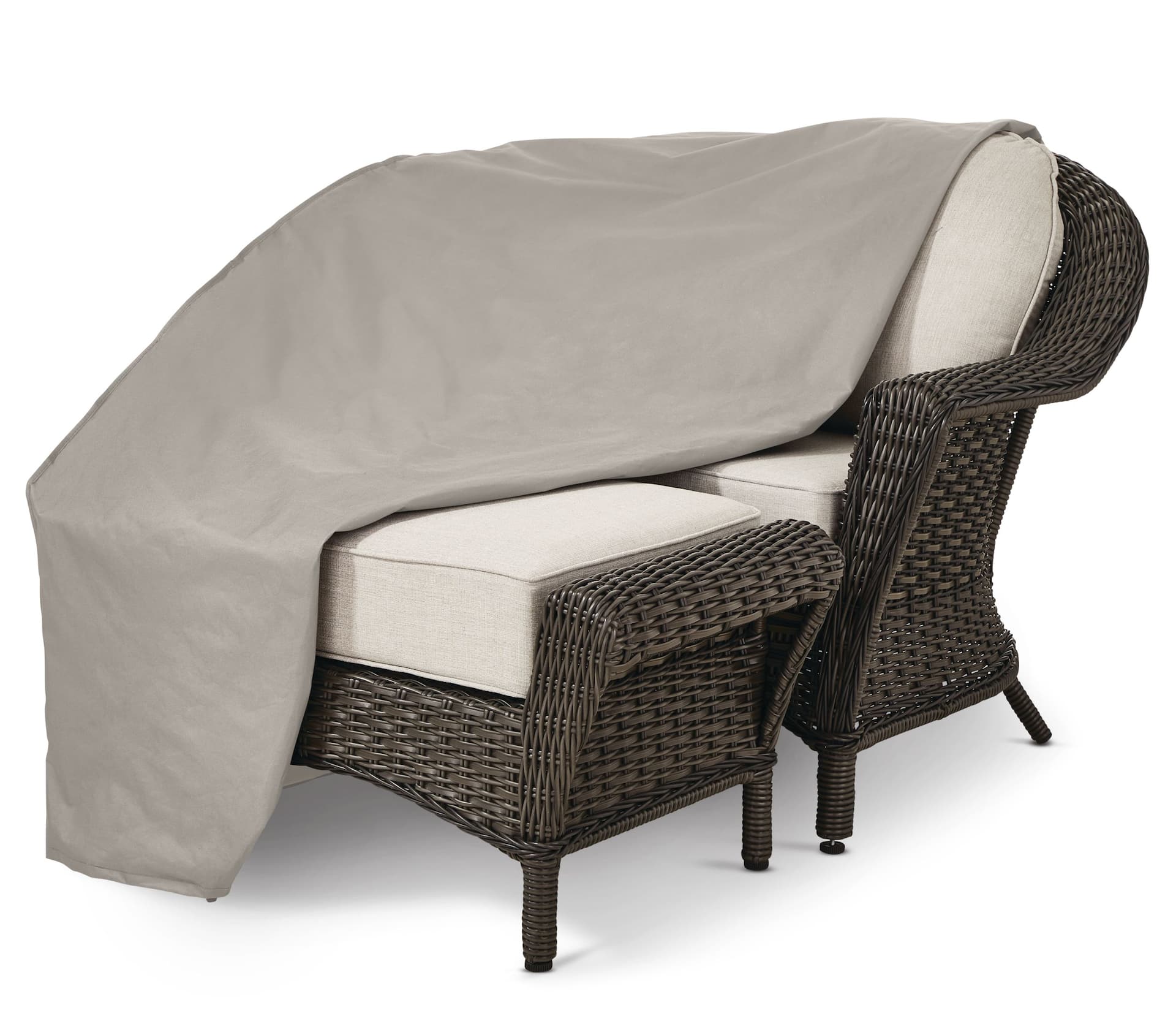 TRIPEL Outdoor Patio Armchair Ottoman Cover Water Resistant Grey