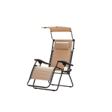 For Living Oxford - Chaise gravité zéro avec pare-soleil et appuie-tête, beige, très grand Front_Three_Fourths_Angled_Left