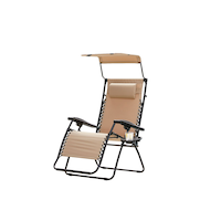 For Living Oxford Sling Zero Gravity Chair/Recliner w/ Sunshade & Headrest, Beige, XL