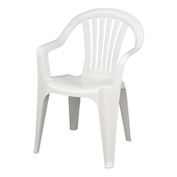 Gracious Living Cayman Resin Outdoor Chair, Stackable, White Front_Angled_Left