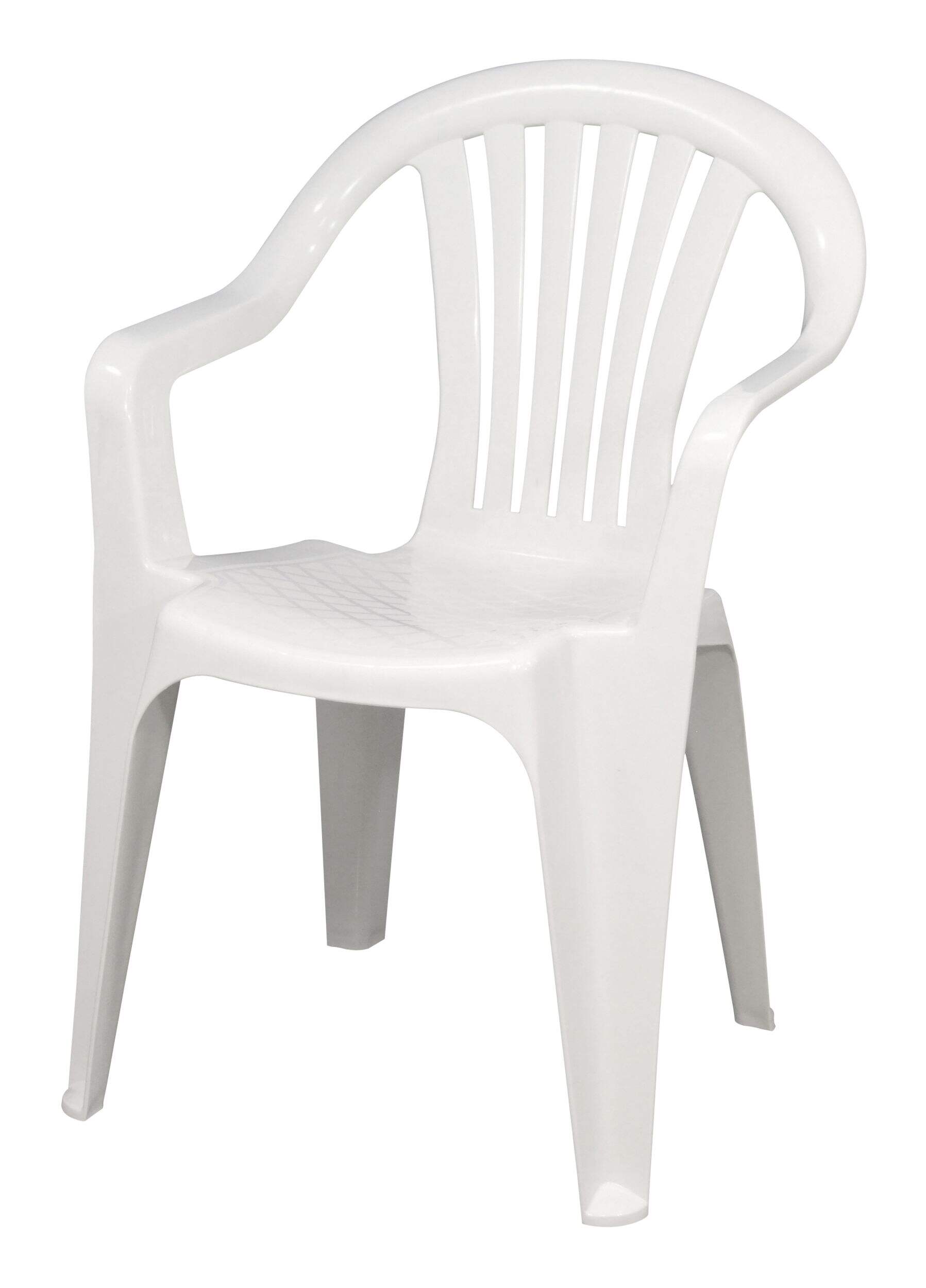 Gracious Living Cayman - Chaise empilable en résine, blanc Front_Angled_Left