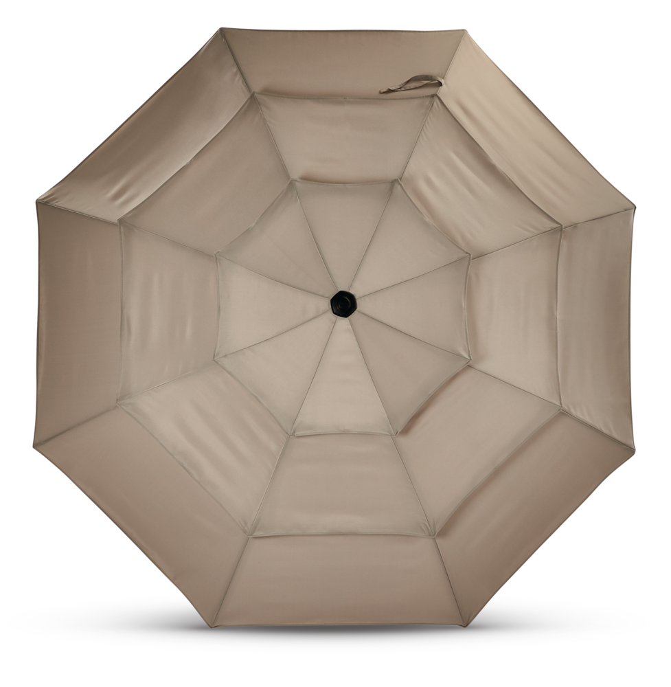 CANVAS TripleTier Outdoor/Patio Umbrella w/ Crank Handle, Beige, 11ft