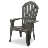The Big Easy Plastic Outdoor Adirondack Chair with Cup Holder, Black Front_Angled_Left