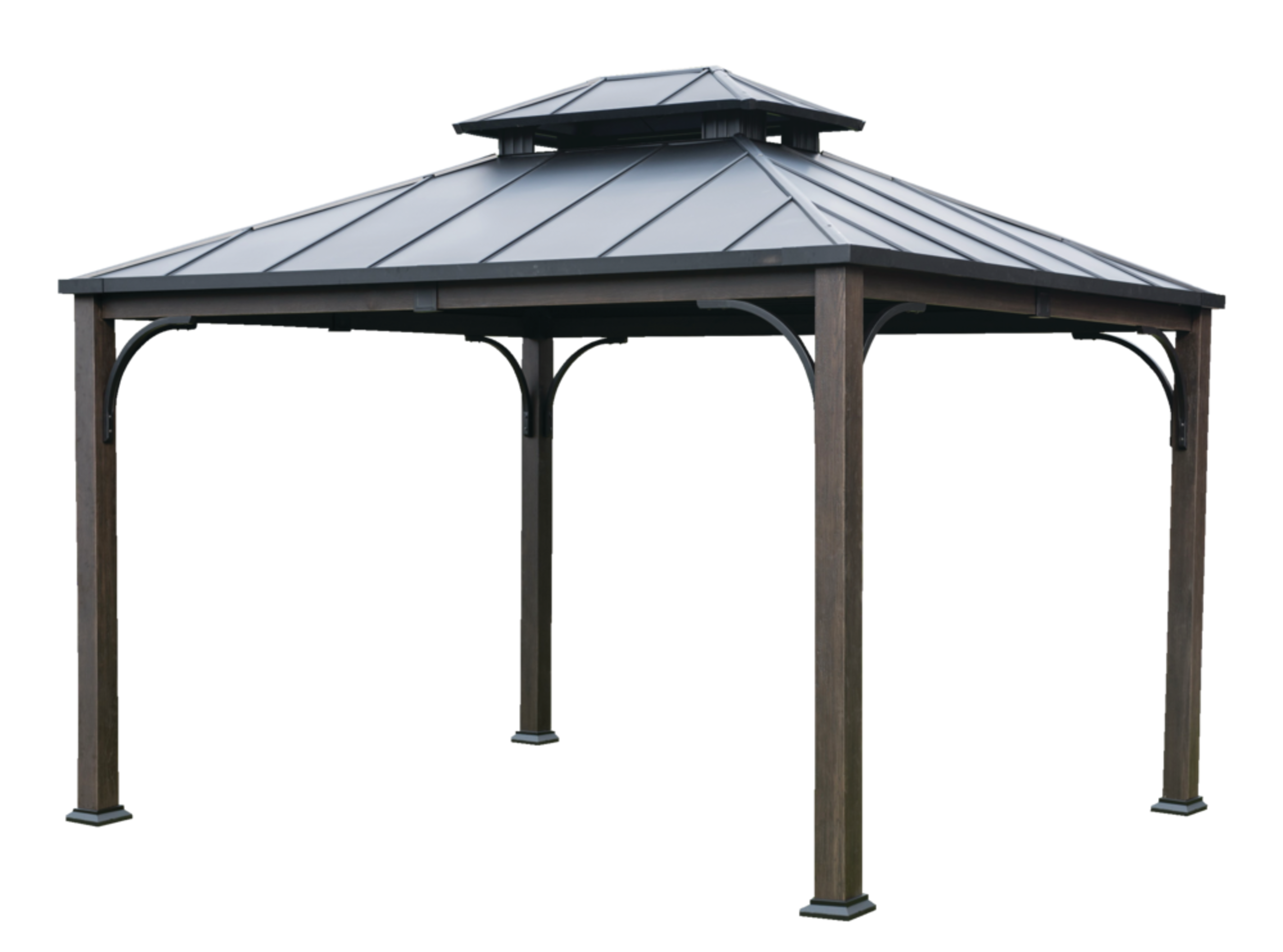 CANVAS Dashley Rectangular Outdoor/Patio Hard-Top Gazebo, Shade Protection, 10x12-ft, Front_Angled_Left