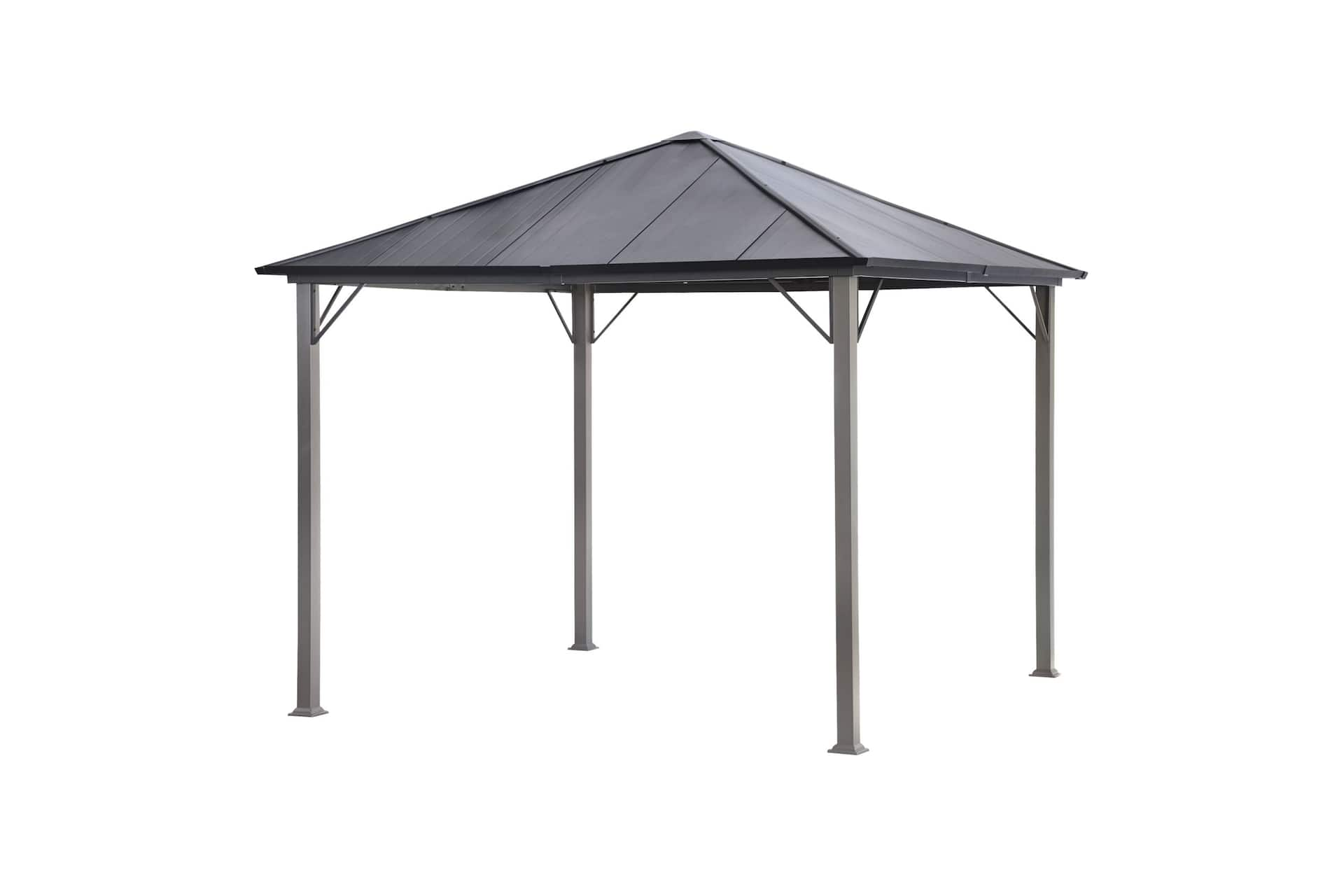 For Living Rockport Square Outdoor Patio Hard Top Gazebo Black 10x10 ft Canadian Tire