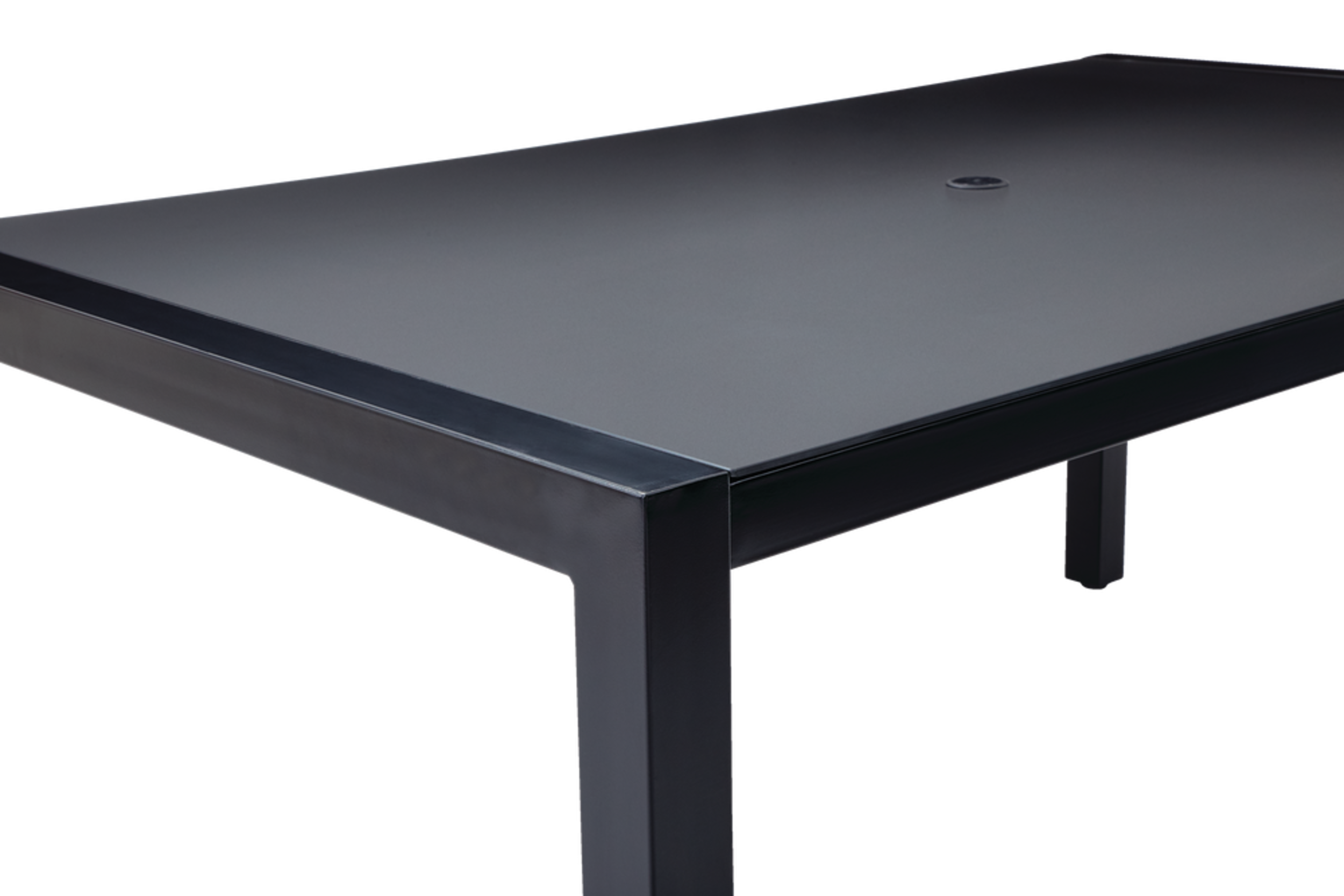 CANVAS Mercier Rectangular Steel Outdoor Patio Dining Table, w/ Glass