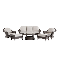 CANVAS Summerhill Outdoor Patio Conversation Dining Set with UV-Resistant Cushions, 6-pc Front_Flat