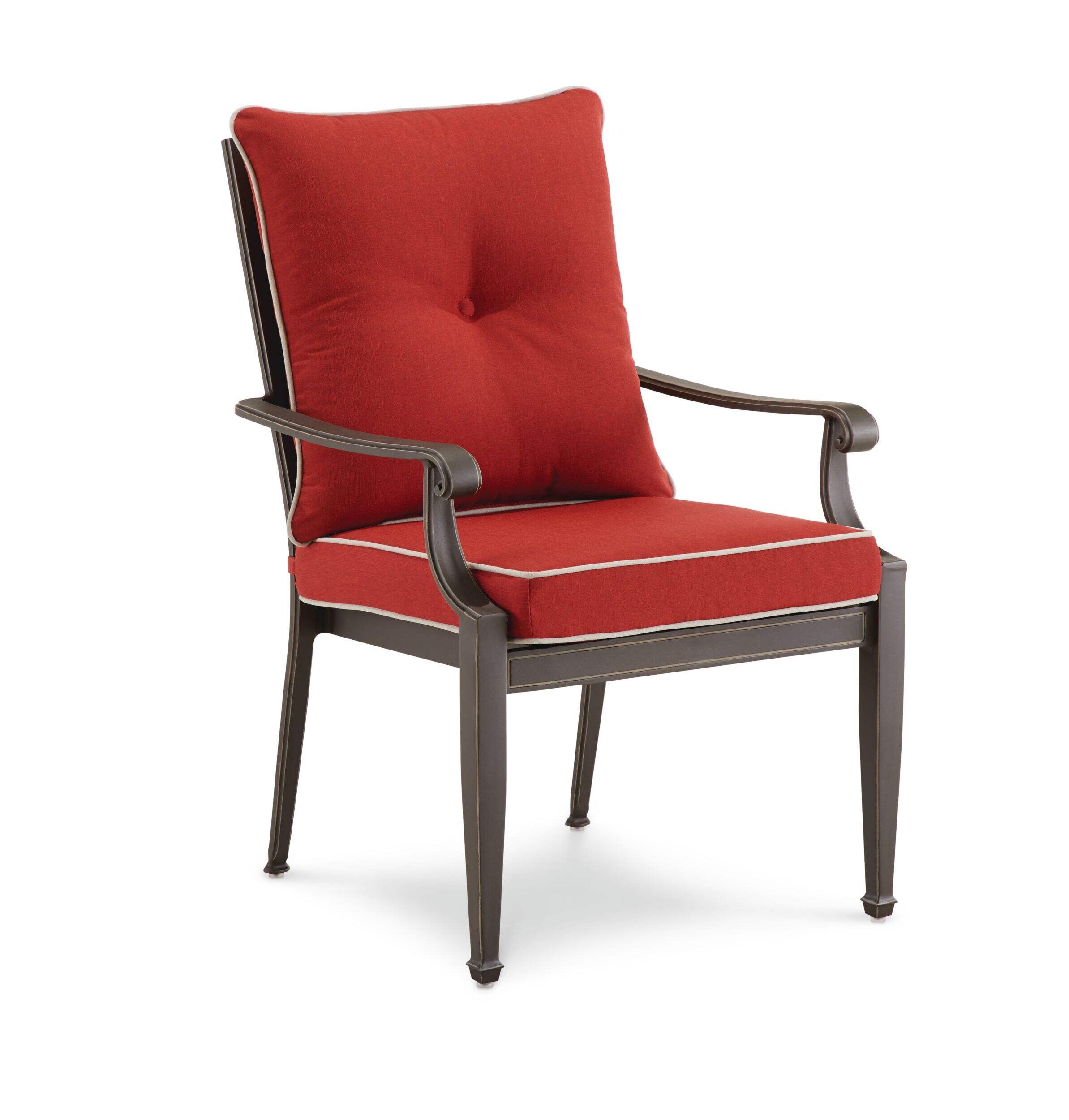 CANVAS Coventry Hills Outdoor/Patio Dining Chair w/ UV & Water Resistant Cushion, Red Front_Angled_Right