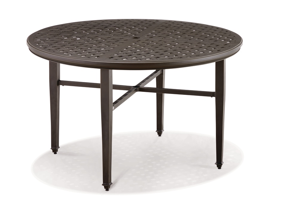CANVAS Coventry Hills Round Aluminum Outdoor/Patio Dining Table, Brown