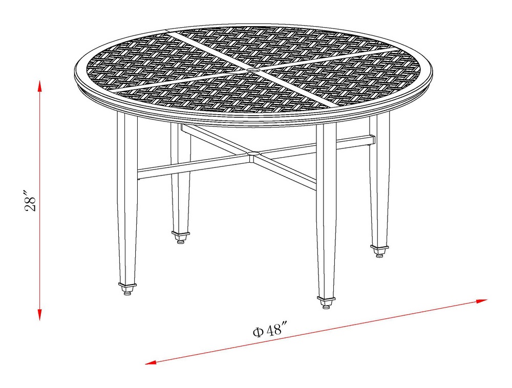 CANVAS Coventry Hills Round Aluminum Outdoor/Patio Dining Table, Brown