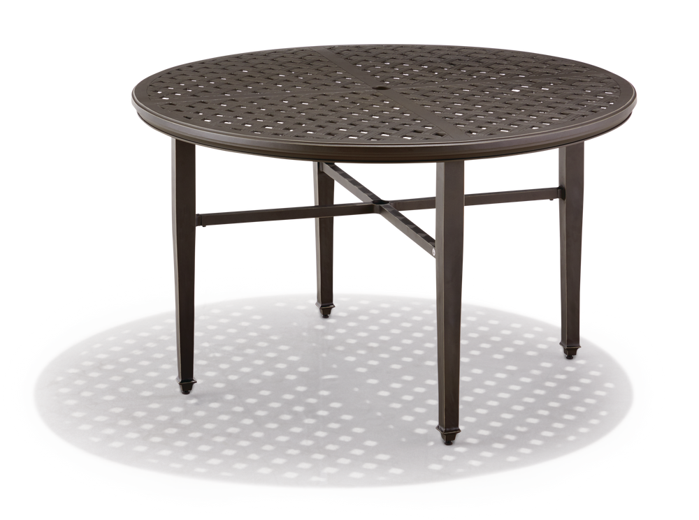 CANVAS Coventry Hills Round Aluminum Outdoor/Patio Dining Table, Brown