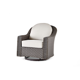 CANVAS Summerhill Outdoor Patio Swivel Glider Motion Armchair w/UV-Resistant Cushions Front_Angled_Left