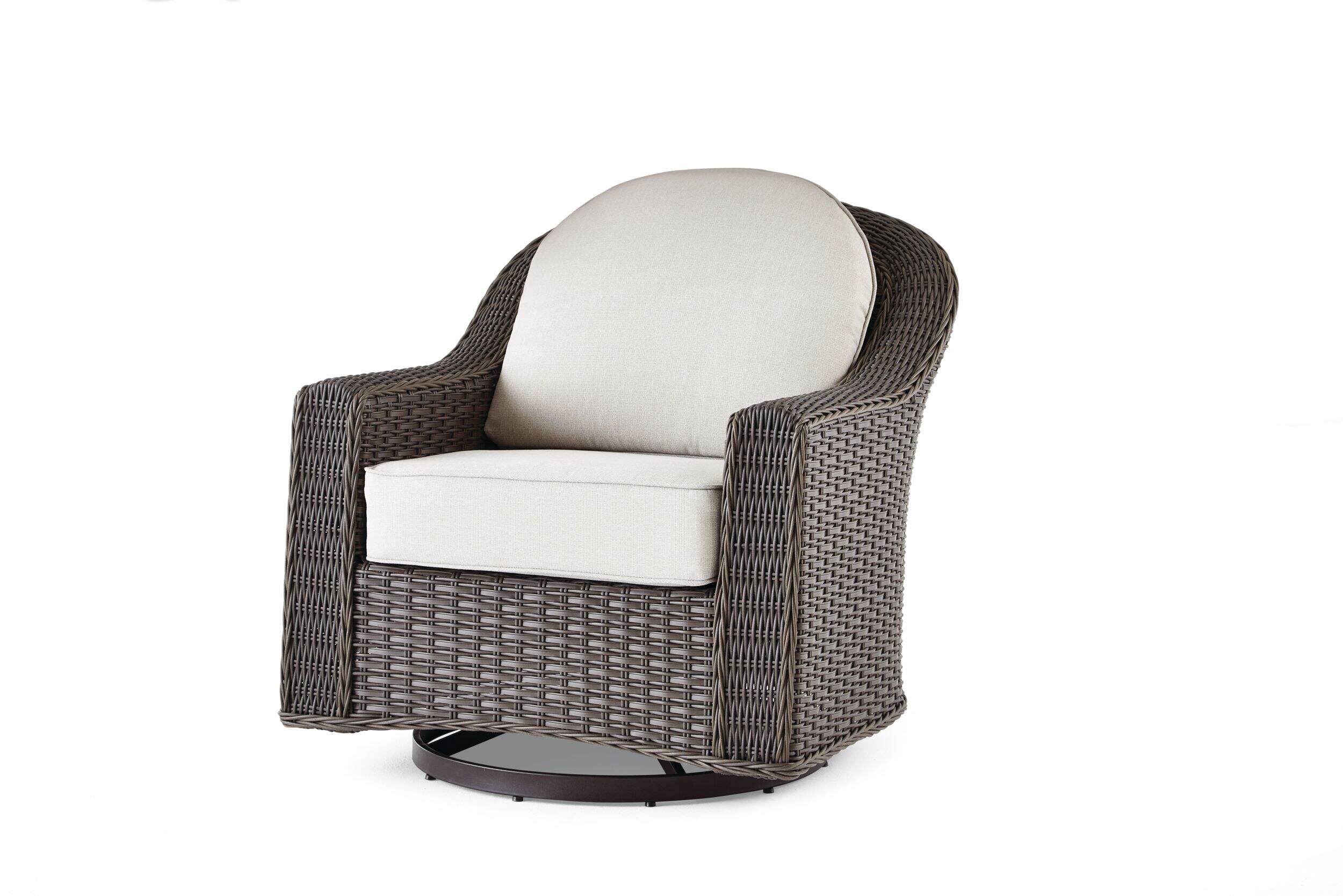 CANVAS Summerhill Outdoor Patio Swivel Glider Motion Armchair w/UV-Resistant Cushions Front_Angled_Left