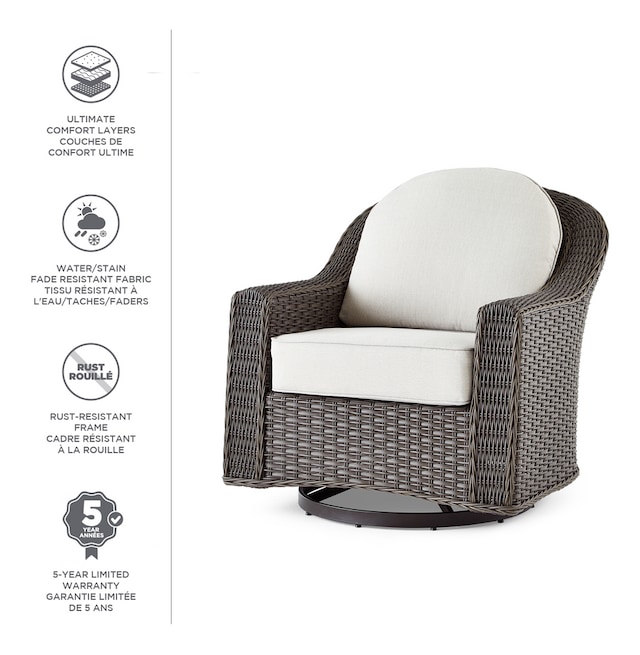 CANVAS Summerhill Outdoor Patio Swivel Glider Motion Armchair w/UV