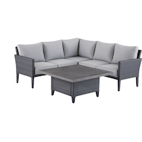CANVAS Renfrew Square Outdoor Patio Conversation Dining Set w/UV-Resistant Cushions, 3-pc Composite_or_Mixed