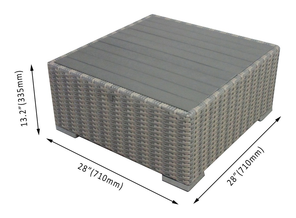 CANVAS Bala Square Outdoor Patio Sectional Set w/UVResistant Cushions