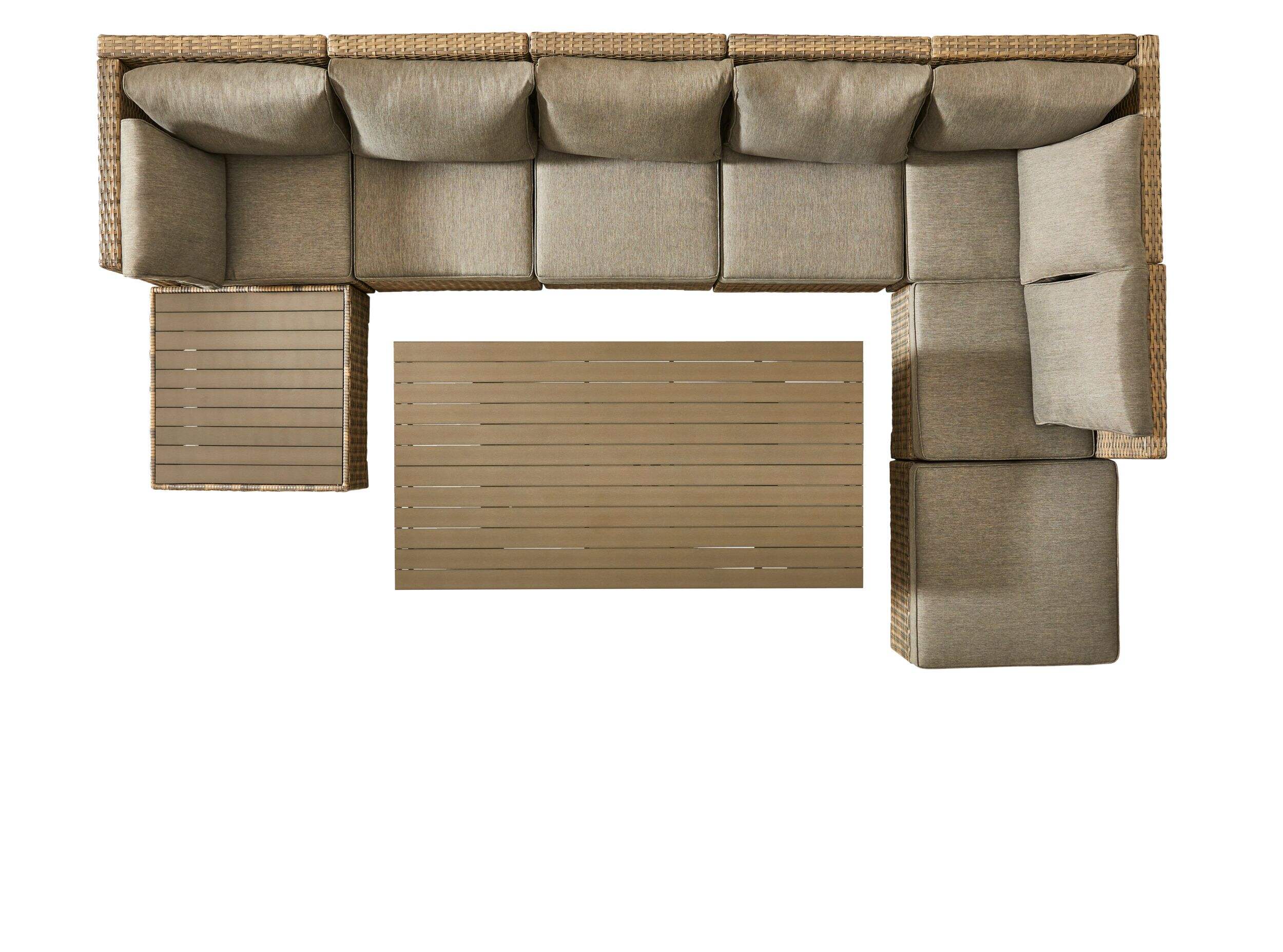 CANVAS Bala Square Outdoor Patio Sectional Set w/UVResistant Cushions