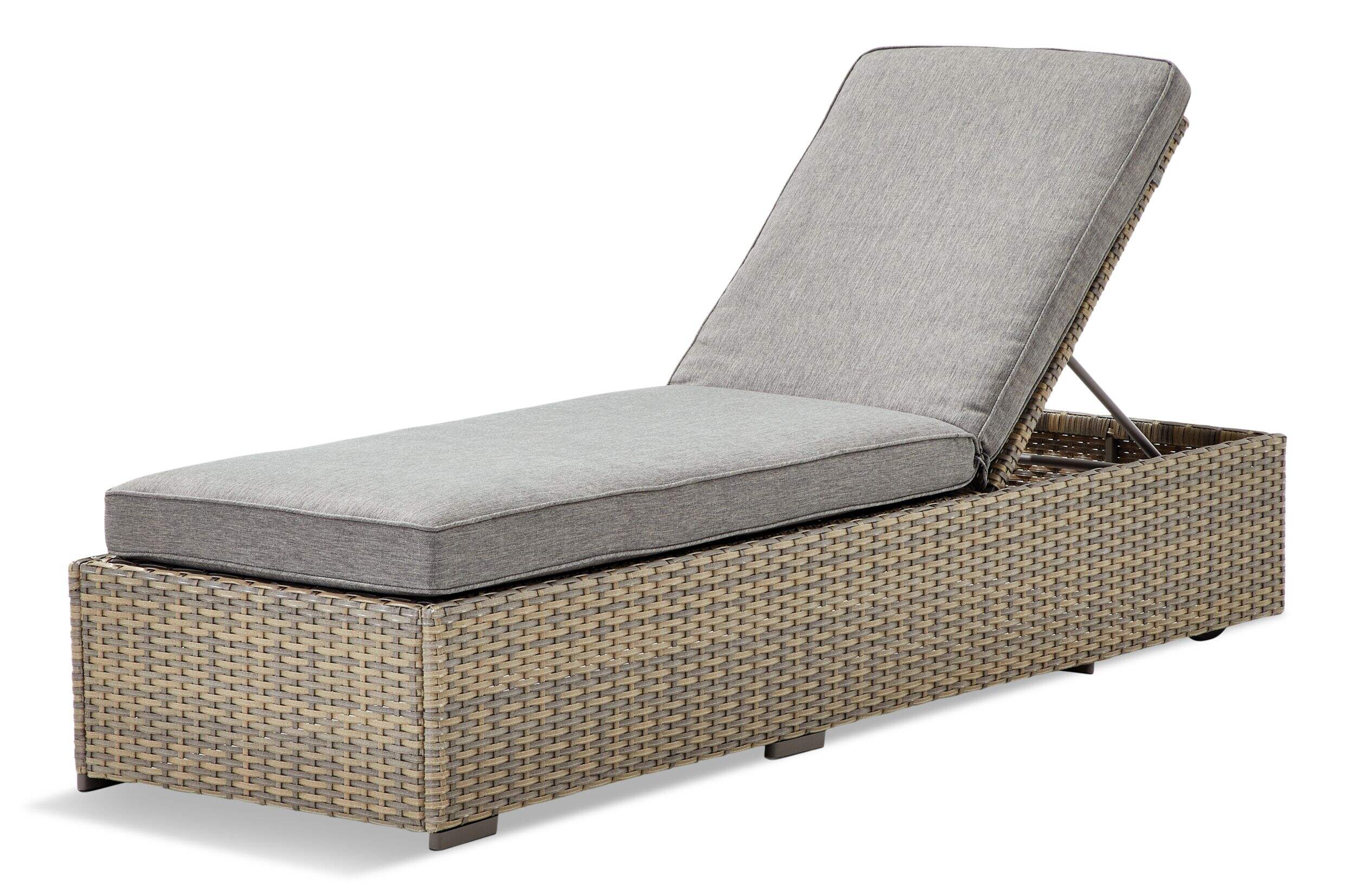 CANVAS Bala - Chaise longue de jardin inclinable avec coussins résistant aux UV Front_Three_Fourths_Angled_Left