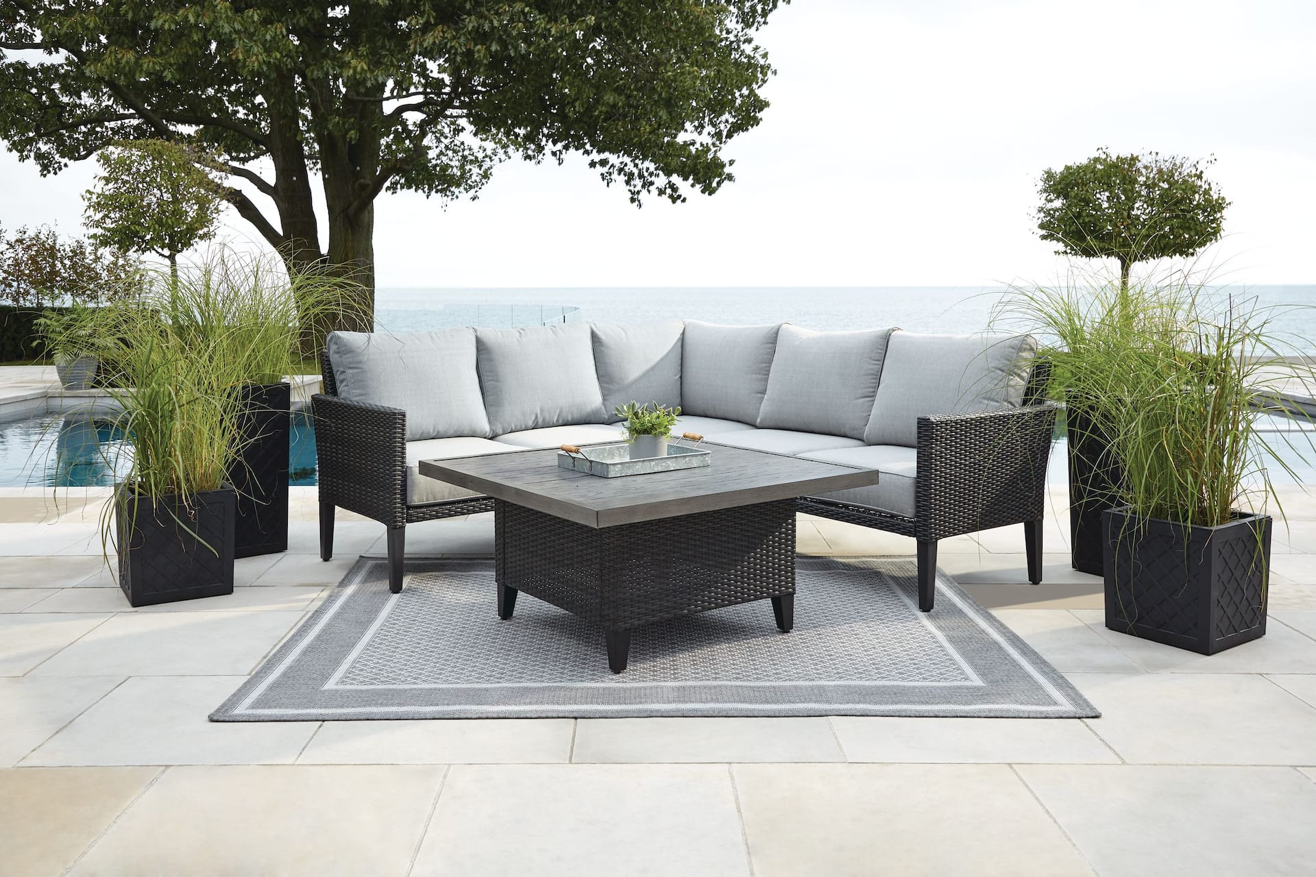 CANVAS Renfrew Outdoor Patio Replacement Cushion Set Light Grey