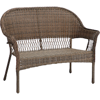 CANVAS Canterbury All-Weather Wicker Outdoor/Patio Sectional Loveseat, Stackable Front_Three_Fourths_Angled_Right