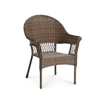CANVAS Canterbury All-Weather Wicker Outdoor/Patio Sectional Armchair, Stackable Front_Three_Fourths_Angled_Right