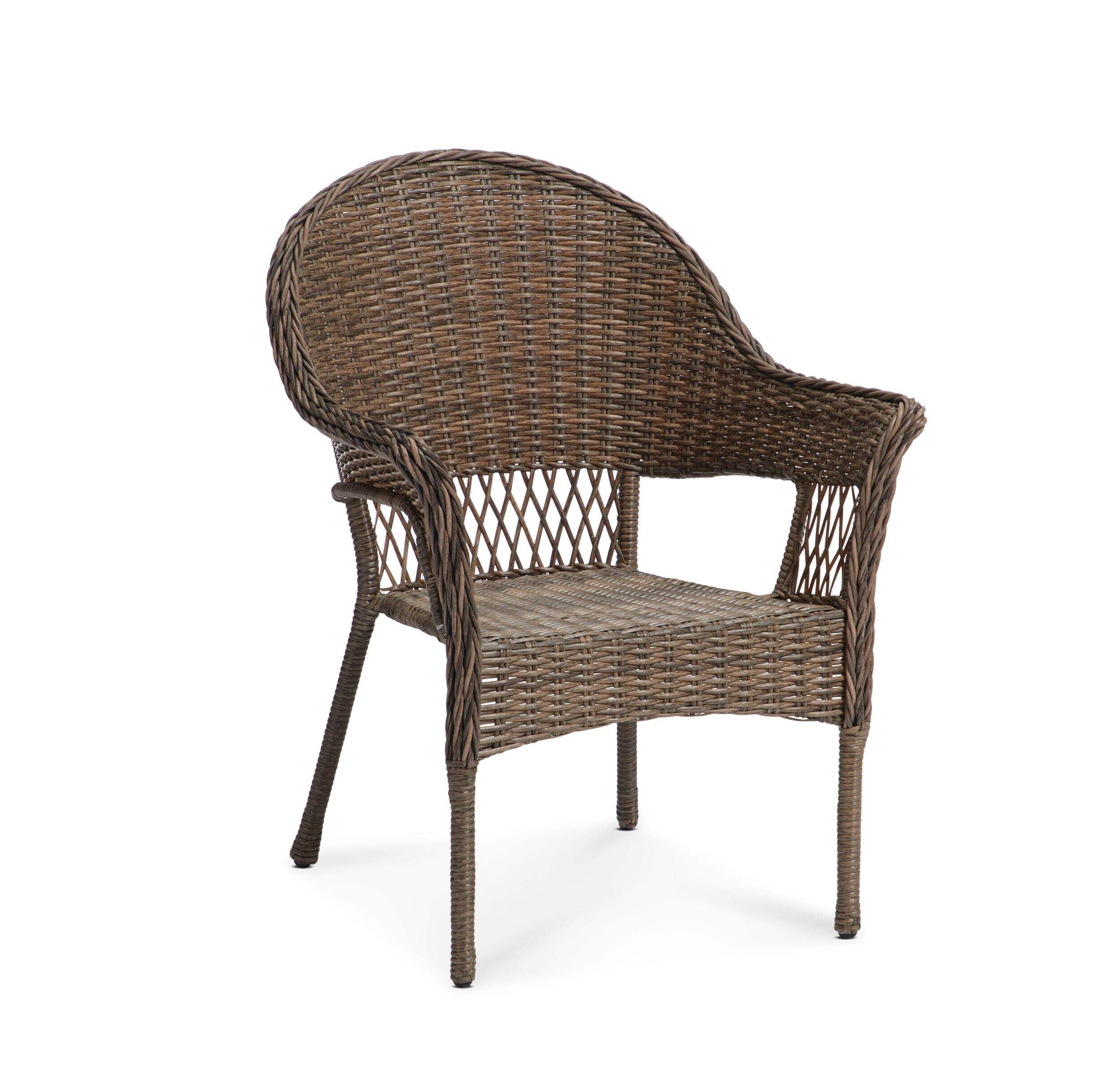 CANVAS Canterbury All-Weather Wicker Outdoor/Patio Sectional Armchair, Stackable Front_Three_Fourths_Angled_Right