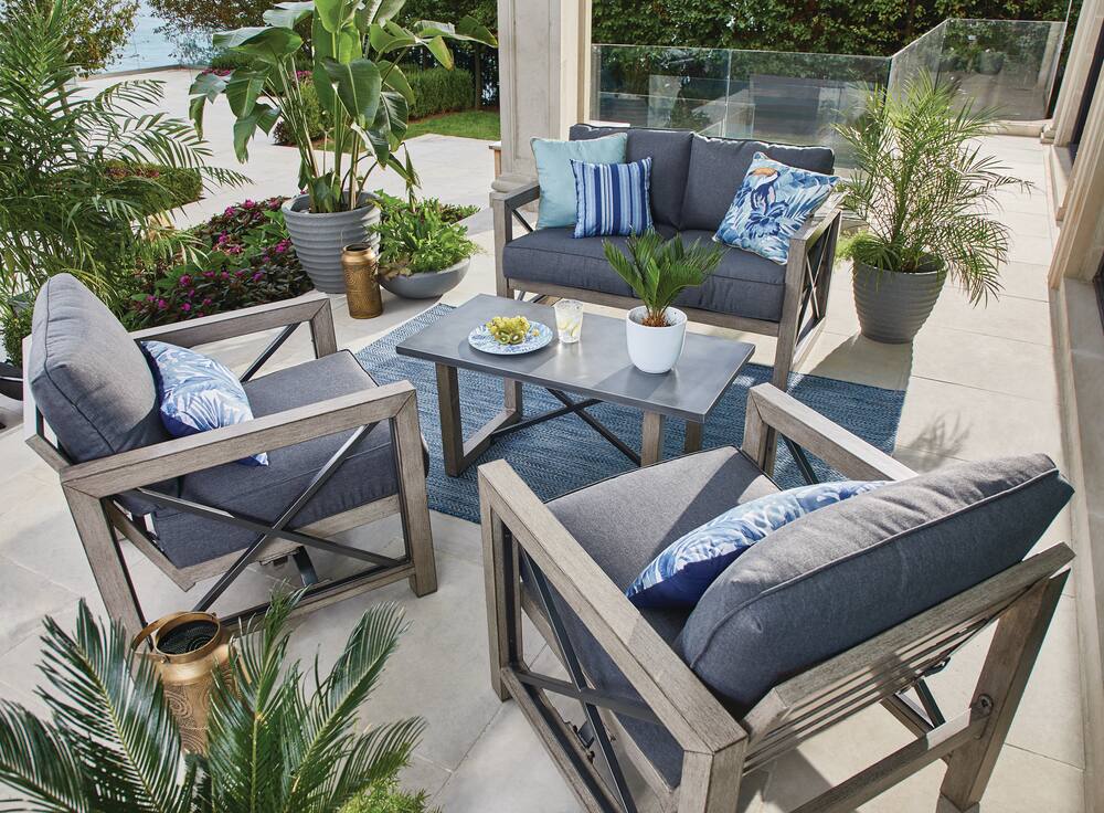 Canvas Junction Outdoor Patio Conversation Set W Uv Resistant Cushions 4 Pc Canadian Tire - Canadian Tire London On Patio Furniture