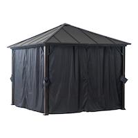 For Living Rockport - Rideaux en tissu pour gazebo à toit rigide, 103 x 103 x 81 po Front_Angled_Right