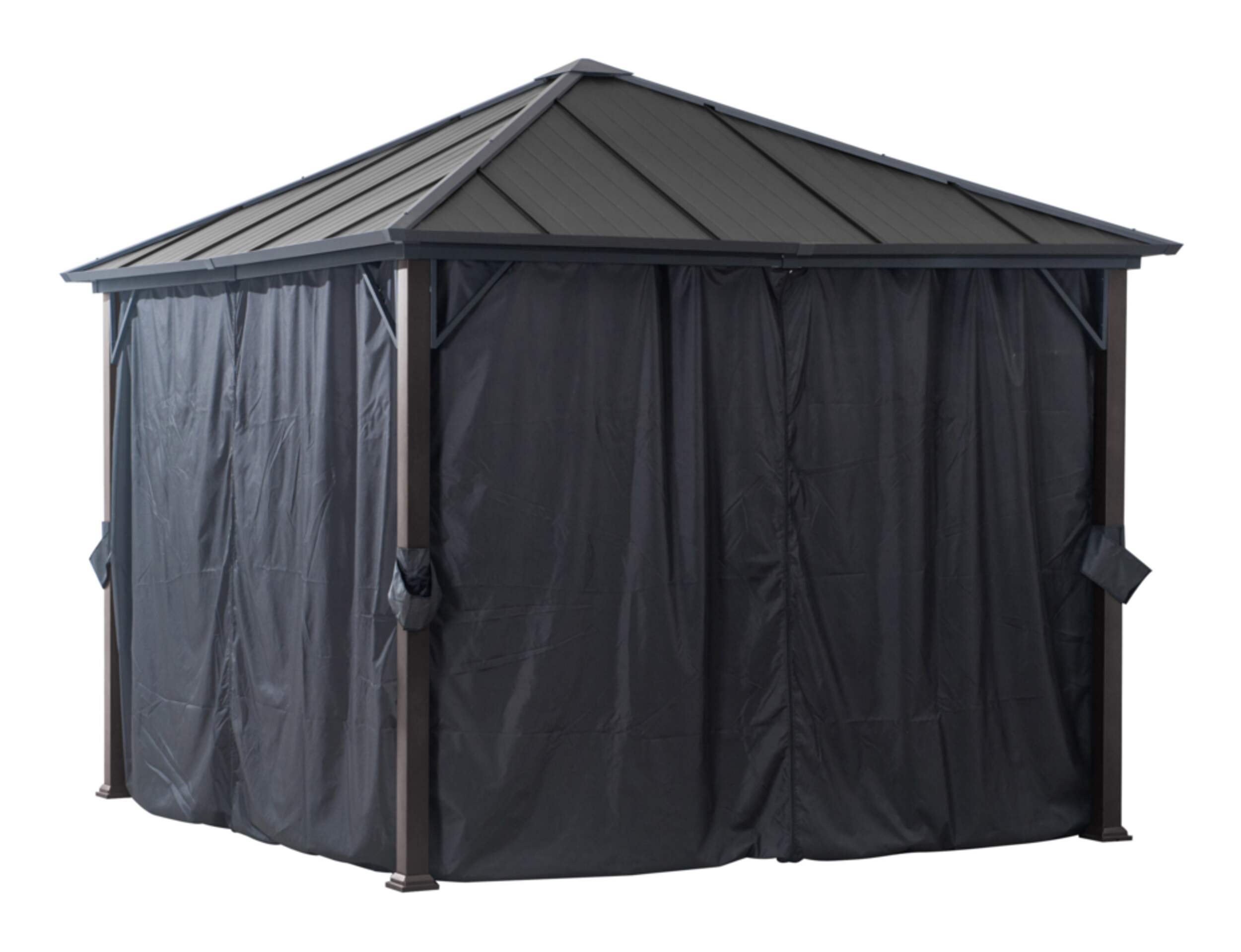 For Living Rockport Fabric Outdoor/Patio Gazebo Walls, for Hard-Top Gazebo, 103x103x81-in Front_Angled_Right