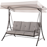 Balançoire d'extérieur For Living Bluebay, 3 places, gris Front_Three_Fourths_Angled_Left