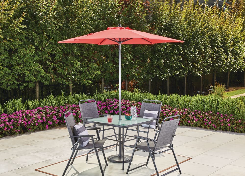 For Living Outdoor Patio Market Umbrella Red 7 Ft Canadian Tire - Patio Sets With Umbrella Under 2000