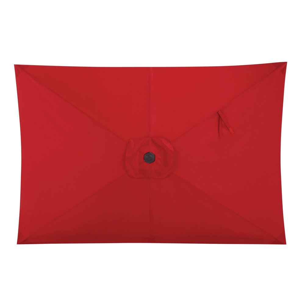 CANVAS Rectangular Fabric Outdoor/Patio Umbrella w/ Crank Handle, Red, 6ft x 9ft Canadian Tire