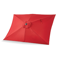 Parasol rectangulaire CANVAS avec manivelle, rouge, 6 x 9 pi